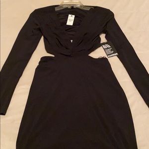 Express- Black Long Sleeve Cutout Dress